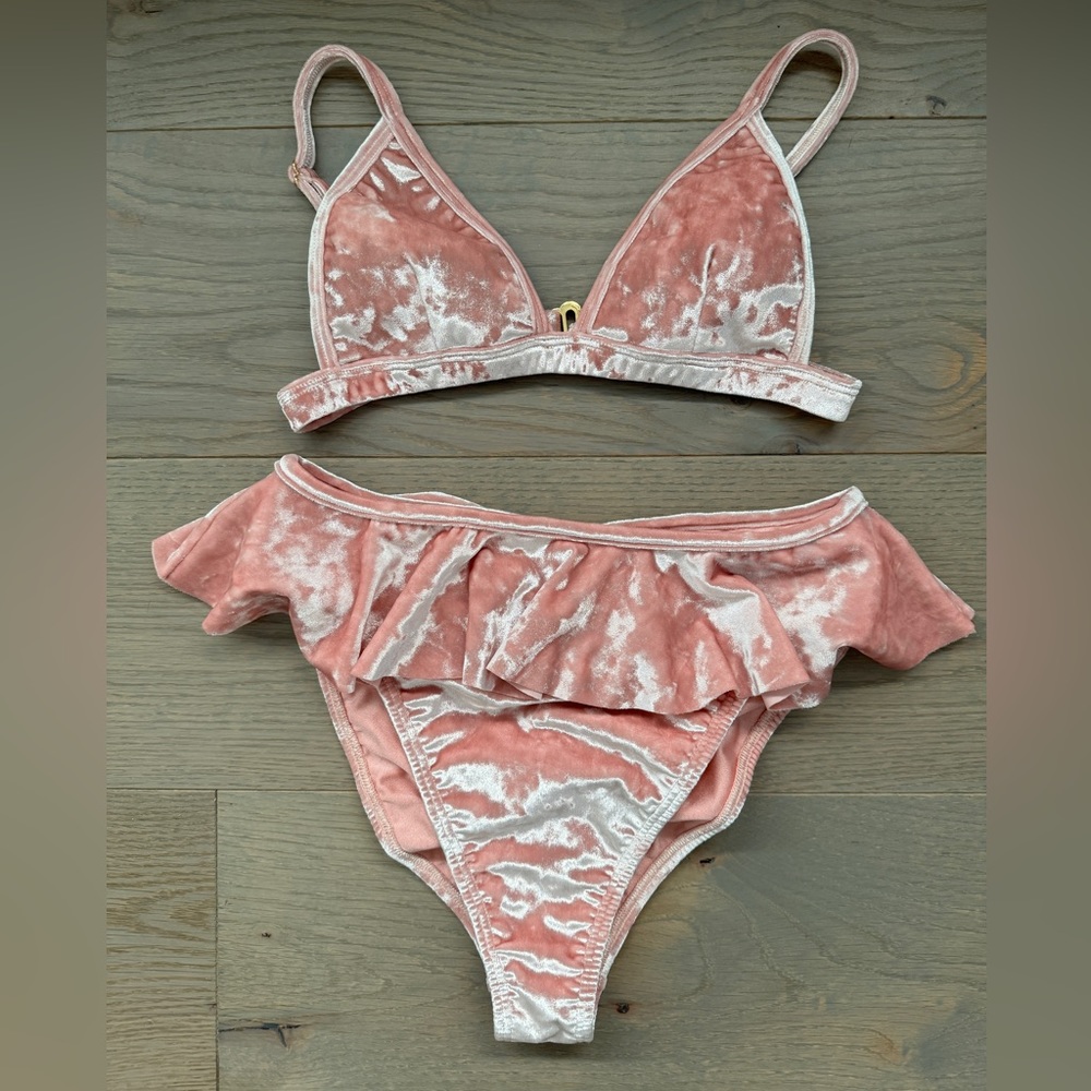 Montce pink velvet swimsuit